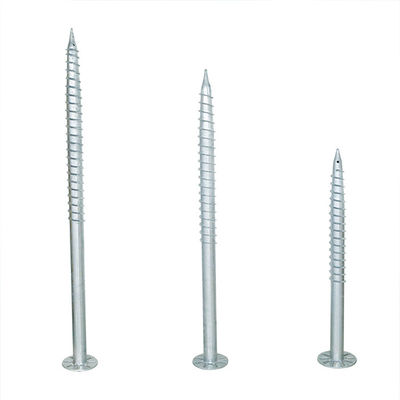 İyi bir fiyat. Ground Silver Screw Piles Q235 Galvanized Steel 76MM Helical Earth for Solar Ground Mounting Systems çevrimiçi