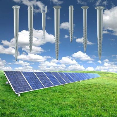 İyi bir fiyat. 500~2500 Mm Length 76*1600/2000/2500 Ground Screw Piles PV Mounting Brackets Solar Panel Mounting System çevrimiçi