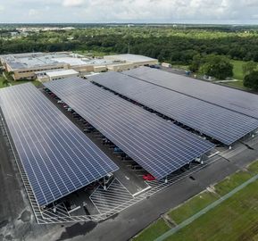 İyi bir fiyat. Double Row Solar Car Parking SS304 Carport Solar Mounting Structure Waterproof Adjustable Metal PV Panel Support System çevrimiçi